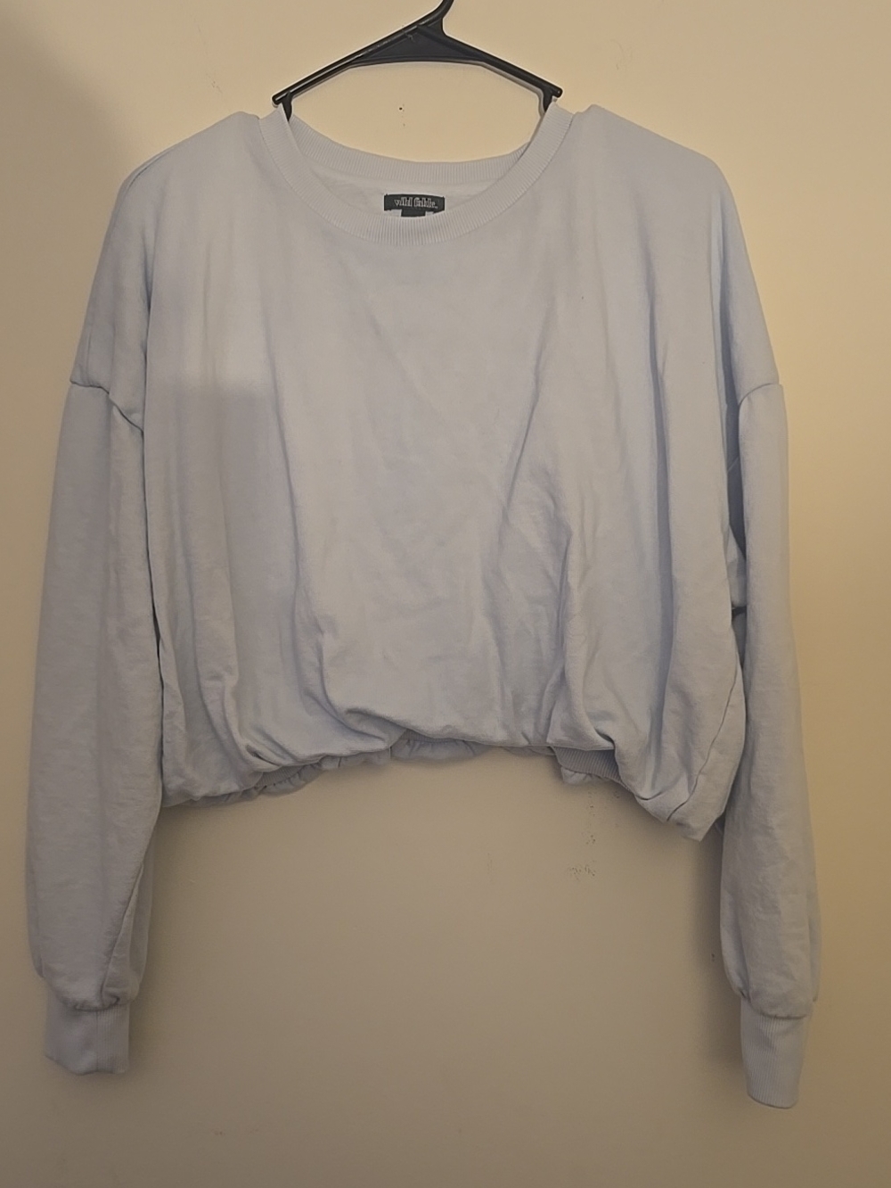 wild fable Light Blue Cropped Crewneck Sweatshirt